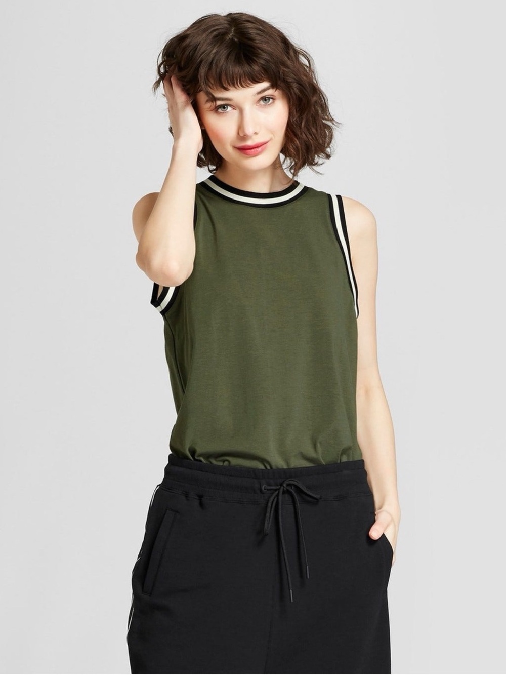 Hunter For Target Olive Green Tank with Black-and-White Trim
